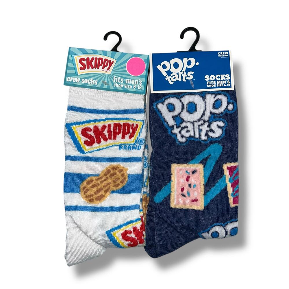 Odd Sox Unisex Pop Tarts Breakfast Snack Novelty Crew Socks Blue Classic Retro